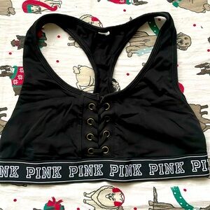 Victoria’s Secret PINK  Sports bra (black w/ lace)